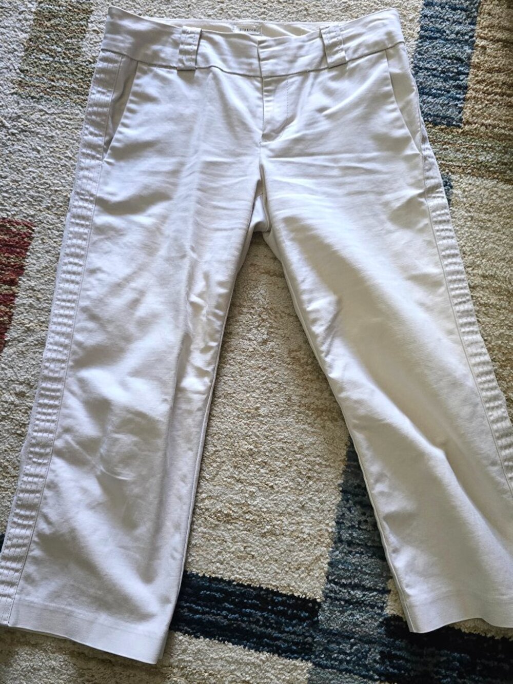 Old Navy Stretch Low Waist Wide Leg Capri Pants Beige Size 6